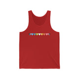 Queer Flag Hearts Tank-Top: Pride LGBTQ+ Gradient Design