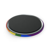 Pride Flag Magnet: Wavey Round Button for Fridge