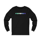 Gay Pride Flag Hearts Long Sleeve Tee: Pride LGBTQ+ Gradient Design