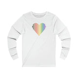 Philly Pride Flag Heart Lines Long Sleeve T-Shirt: Pride Gradient Tee