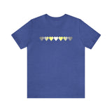 Demigender Flag Hearts T-Shirt: Pride LGBTQ+ Gradient Design