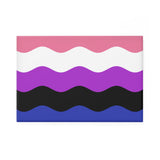 Genderfluid Pride Flag Magnet: Ripple Rectangle Button for Fridge
