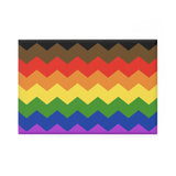 Philadelphia Pride Flag Magnet: Wavey Rectangle Button for Fridge