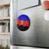 Polyamory Pride Flag Magnet: Ripple Round Button for Fridge