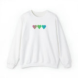 Polysexual Flag Hearts Sweatshirt: Pride LGBTQ+ Gradient Design