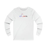 Polyamory Love Script Long Sleeve T-Shirt: Subtly Elegant Pride Tee