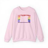 Oregon Pride Flag Sweater: Rainbow LGBTQ+ State Silhouette Distressed Sweatshirt