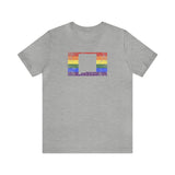 New Mexico Pride Flag Tee: Rainbow LGBTQ+ State Silhouette Distressed Shirt