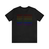 West Virginia LGBTQ+ Pride Flag, Faded Black T-Shirt