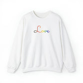 Philly Pride Love Script Sweatshirt: Subtly Elegant Pride Sweater
