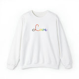 Philly Pride Love Script Sweatshirt: Subtly Elegant Pride Sweater