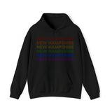 New Hampshire LGBTQ+ Pride Flag, Faded Black Hoodie