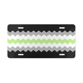 Agender Flag Wavey Vanity License Plate: Sharp Design for Cars