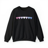 Bigender Flag Hearts Sweatshirt: Pride LGBTQ+ Gradient Design