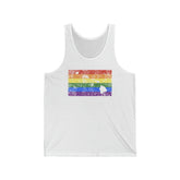 Hawaii Pride Flag Tank: Rainbow LGBTQ+ State Silhouette Distressed Tank-Top