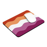 Lesbian Pride Flag Ripple Mousepad: Wavey Design for Desk