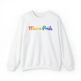 Maine Pride Sweatshirt: Flowing Cursive Design with LGBTQ+ Gradient