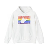 West Virginia Pride Flag Hoodie: Rainbow LGBTQ+ State Silhouette Distressed Hooded Sweatshirt