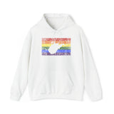 West Virginia Pride Flag Hoodie: Rainbow LGBTQ+ State Silhouette Distressed Hooded Sweatshirt