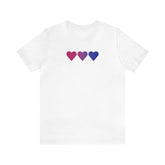 Bisexual Flag Hearts T-Shirt: Pride LGBTQ+ Gradient Design