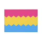 Pansexual Pride Flag Magnet: Wavey Rectangle Button for Fridge