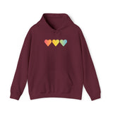 Pansexual Flag Hearts Hoodie: Pride LGBTQ+ Gradient Design