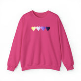 Nonbinary Flag Hearts Sweatshirt: Pride LGBTQ+ Gradient Design