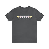 Pangender Flag Hearts T-Shirt: Pride LGBTQ+ Gradient Design