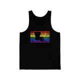 Louisiana Pride Flag Tank: Rainbow LGBTQ+ State Silhouette Distressed Tank-Top