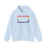 Kansas Pride Flag Hoodie: Rainbow LGBTQ+ State Silhouette Distressed Hooded Sweatshirt