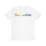 Tennessee Pride T-Shirt: Flowing Cursive Design with LGBTQ+ Gradient