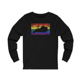 Kentucky Pride Flag Long Sleeve Tee: Rainbow LGBTQ+ State Silhouette Distressed Long Sleeve T-Shirt