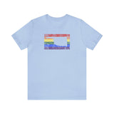 Oklahoma Pride Flag Tee: Rainbow LGBTQ+ State Silhouette Distressed Shirt