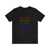Nevada LGBTQ+ Pride Flag, Faded Black T-Shirt