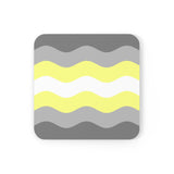 Demigender Flag Coaster Set: 4 Corkwood Ripple Drink Coasters