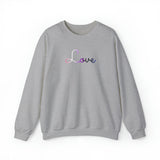 Genderfluid Love Script Sweatshirt: Subtly Elegant Pride Sweater