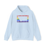 Montana Pride Flag Hoodie: Rainbow LGBTQ+ State Silhouette Distressed Hooded Sweatshirt