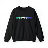 Gay Pride Flag Hearts Sweatshirt: Pride LGBTQ+ Gradient Design