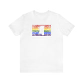 Mississippi Pride Flag Tee: Rainbow LGBTQ+ State Silhouette Distressed Shirt