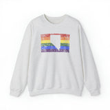 Nevada Pride Flag Sweater: Rainbow LGBTQ+ State Silhouette Distressed Sweatshirt