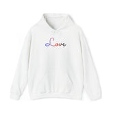 Polyamory Love Script Hoodie: Subtly Elegant Pride Sweatshirt