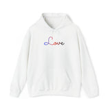Polyamory Love Script Hoodie: Subtly Elegant Pride Sweatshirt