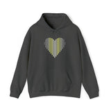 Demigender Heart Lines Hoodie: Pride Gradient Sweater