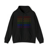 New Jersey LGBTQ+ Pride Flag, Faded Black Hoodie