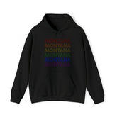 Montana LGBTQ+ Pride Flag, Faded Black Hoodie