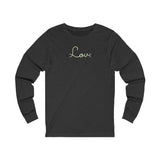 Agender Love Script Long Sleeve T-Shirt: Subtly Elegant Pride Tee