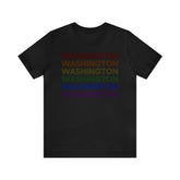Washington LGBTQ+ Pride Flag, Faded Black T-Shirt