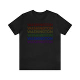 Washington LGBTQ+ Pride Flag, Faded Black T-Shirt
