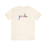 Polyamory Pride T-Shirt: Flowing Cursive 'Pride' in Gradient Hues