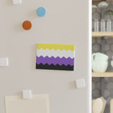 Nonbinary Pride Flag Magnet: Wavey Rectangle Button for Fridge